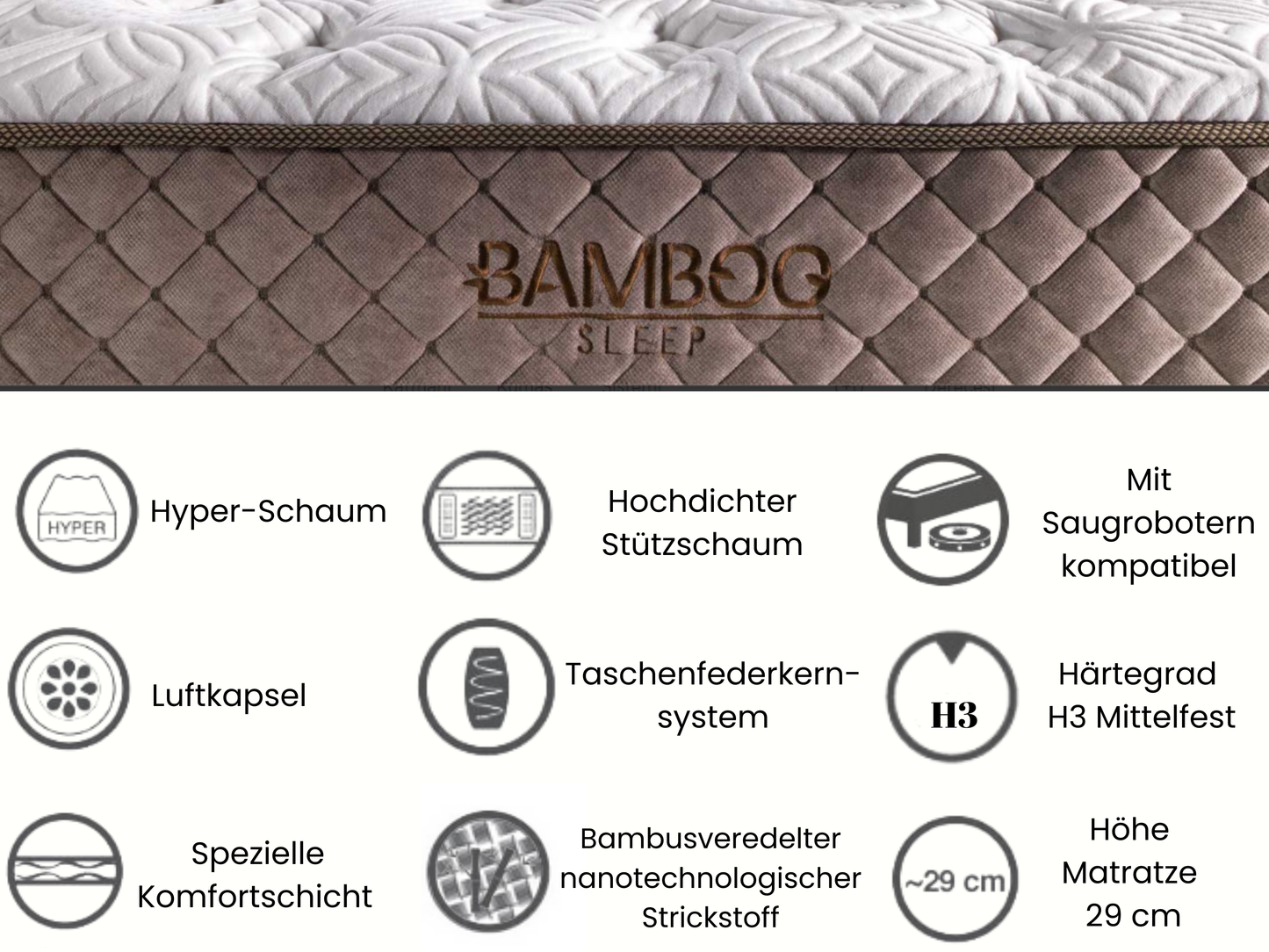 Bambi | Bamboo Sleep | Boxspringbett Set H3