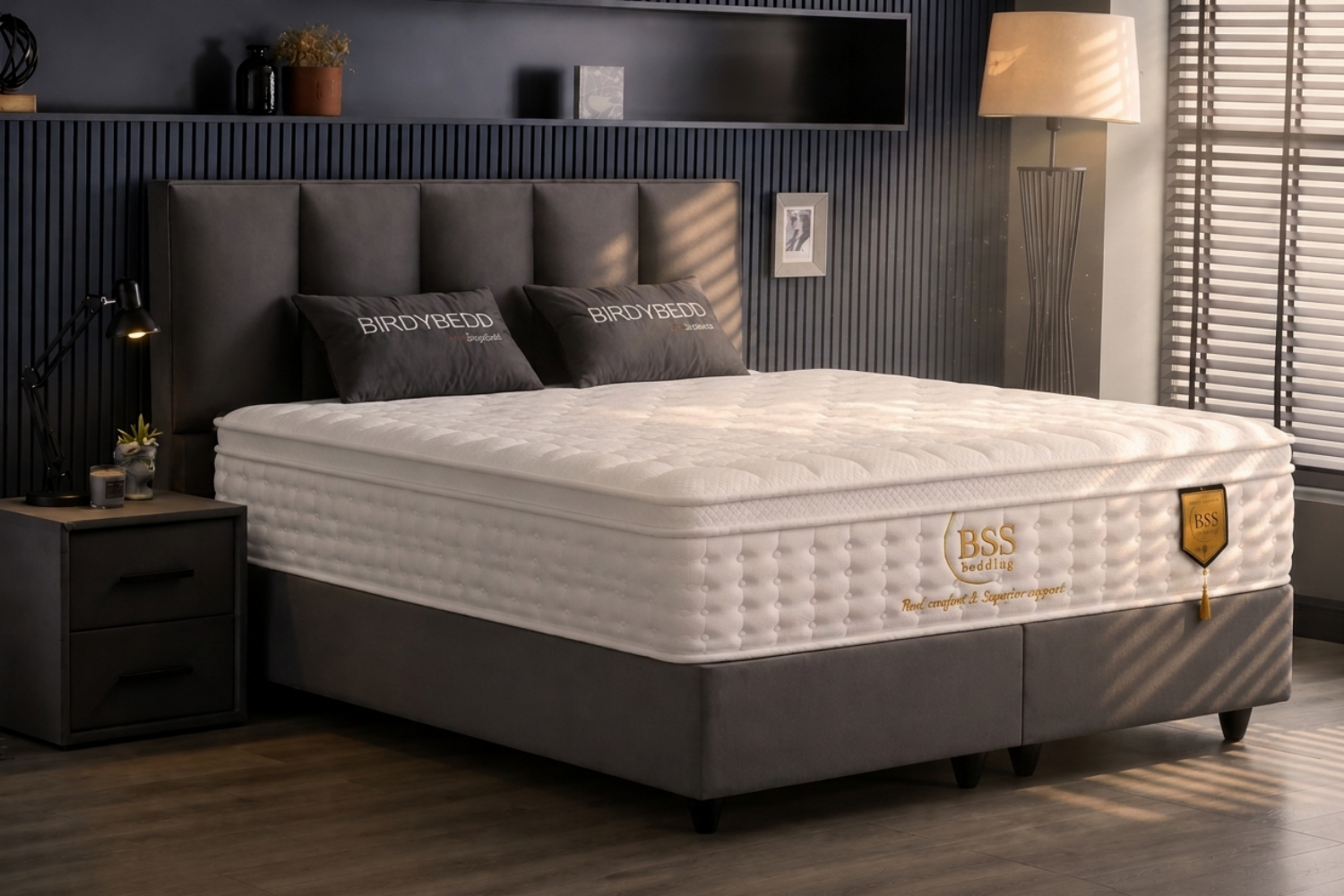 BSS BIRDYBEDD Boxspringbett Set | Matratze H3 | Box und Kopfteil