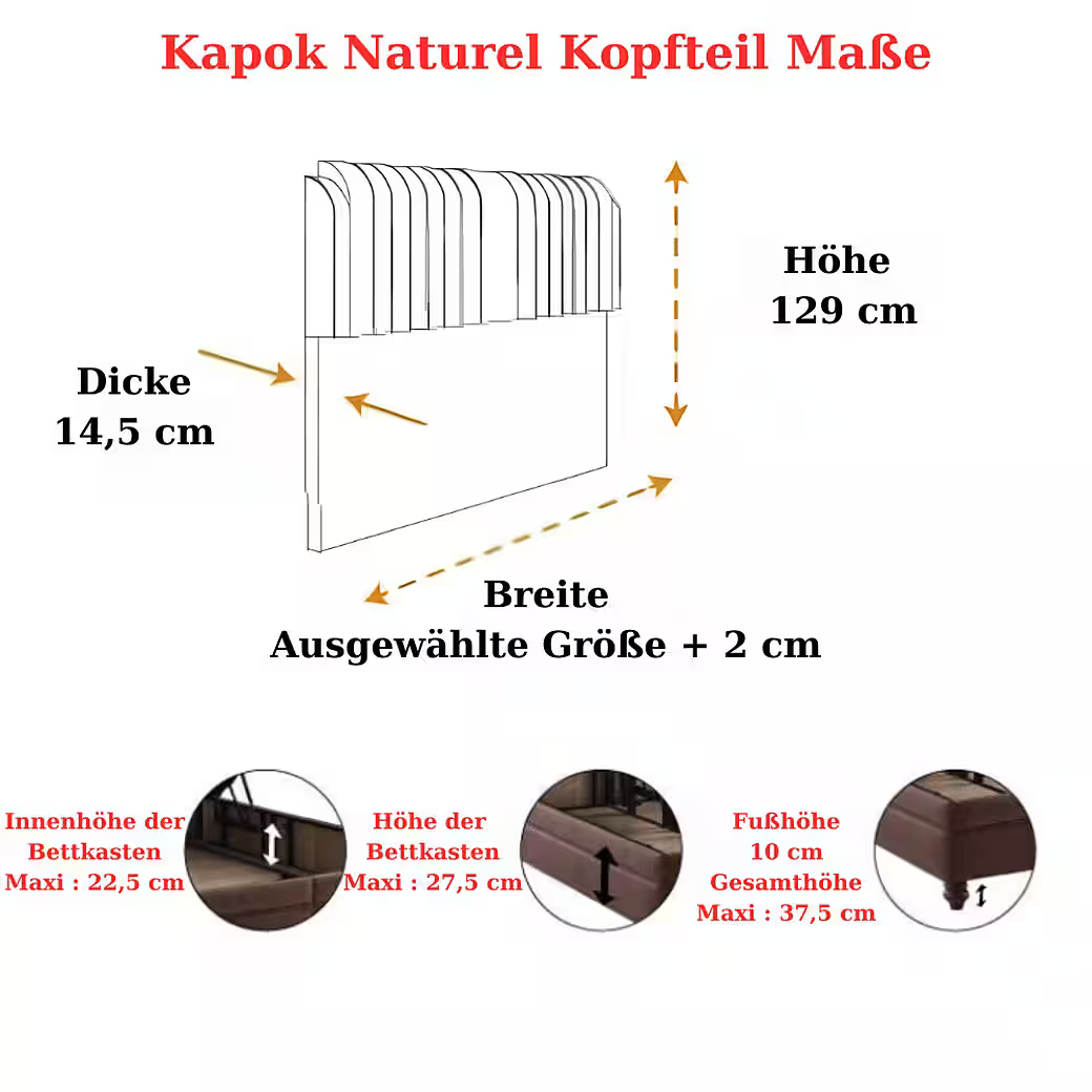 Bambi | Kapok Naturel | Boxspringbett Set H3