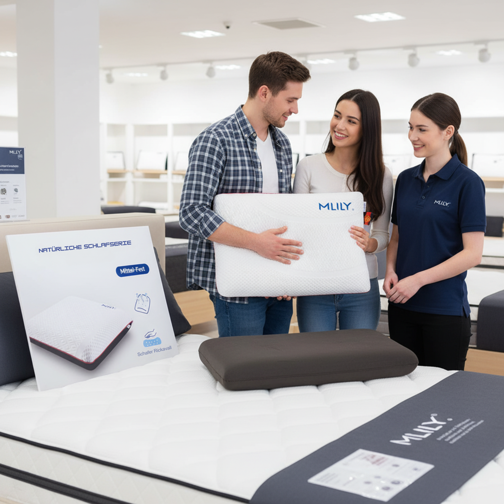 MLILY | Kopfkissen Orthopädisches Nackenstützkissen 40x60x12 cm