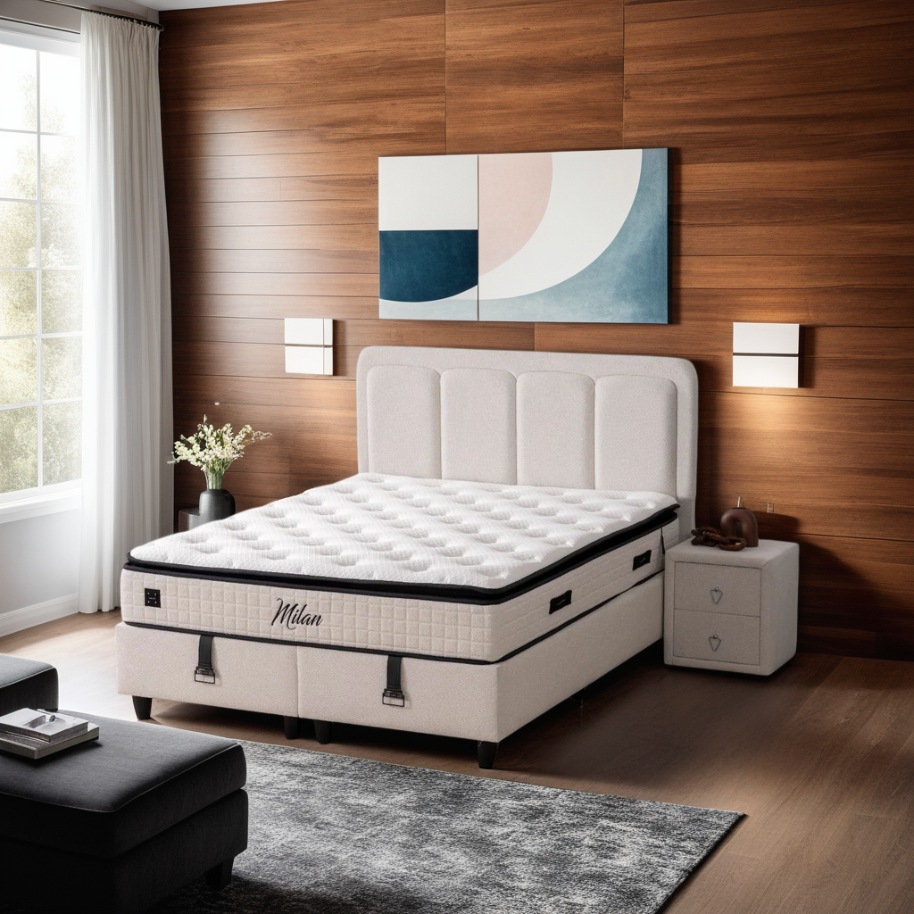 BSS MILAN Boxspringbett Set | Matratze H3 | Box und Kopfteil