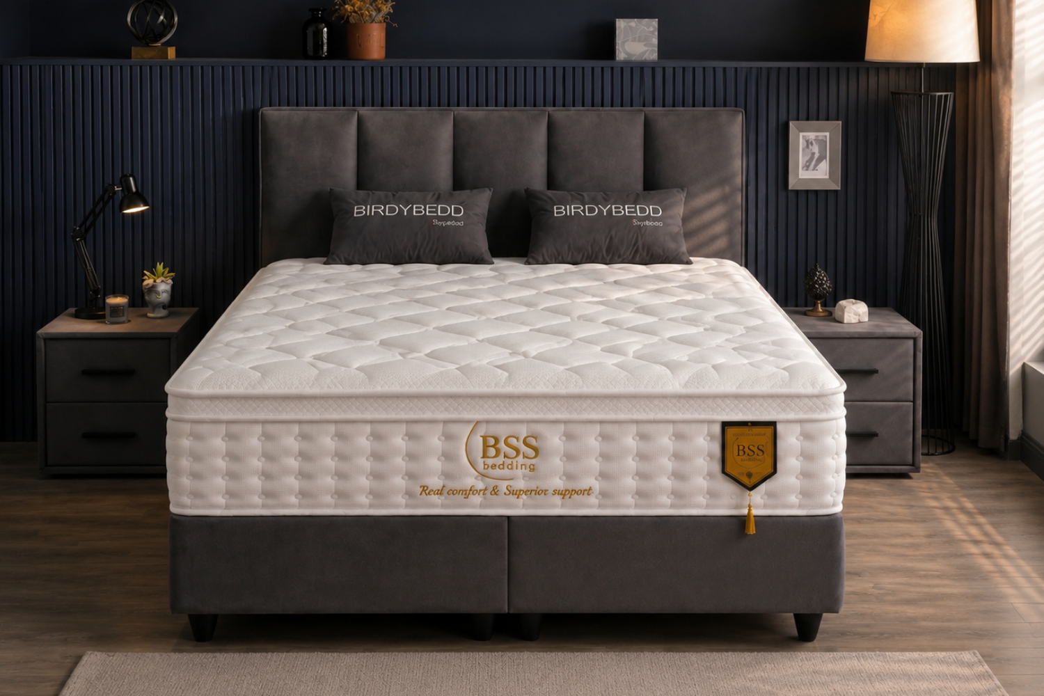 BSS BIRDYBEDD Boxspringbett Set | Matratze H3 | Box und Kopfteil