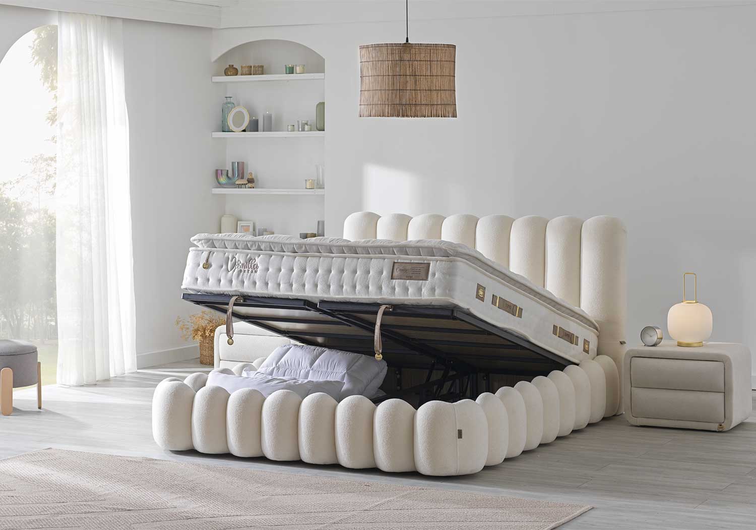 Bambi | Vanille | Boxspring bedset H3 