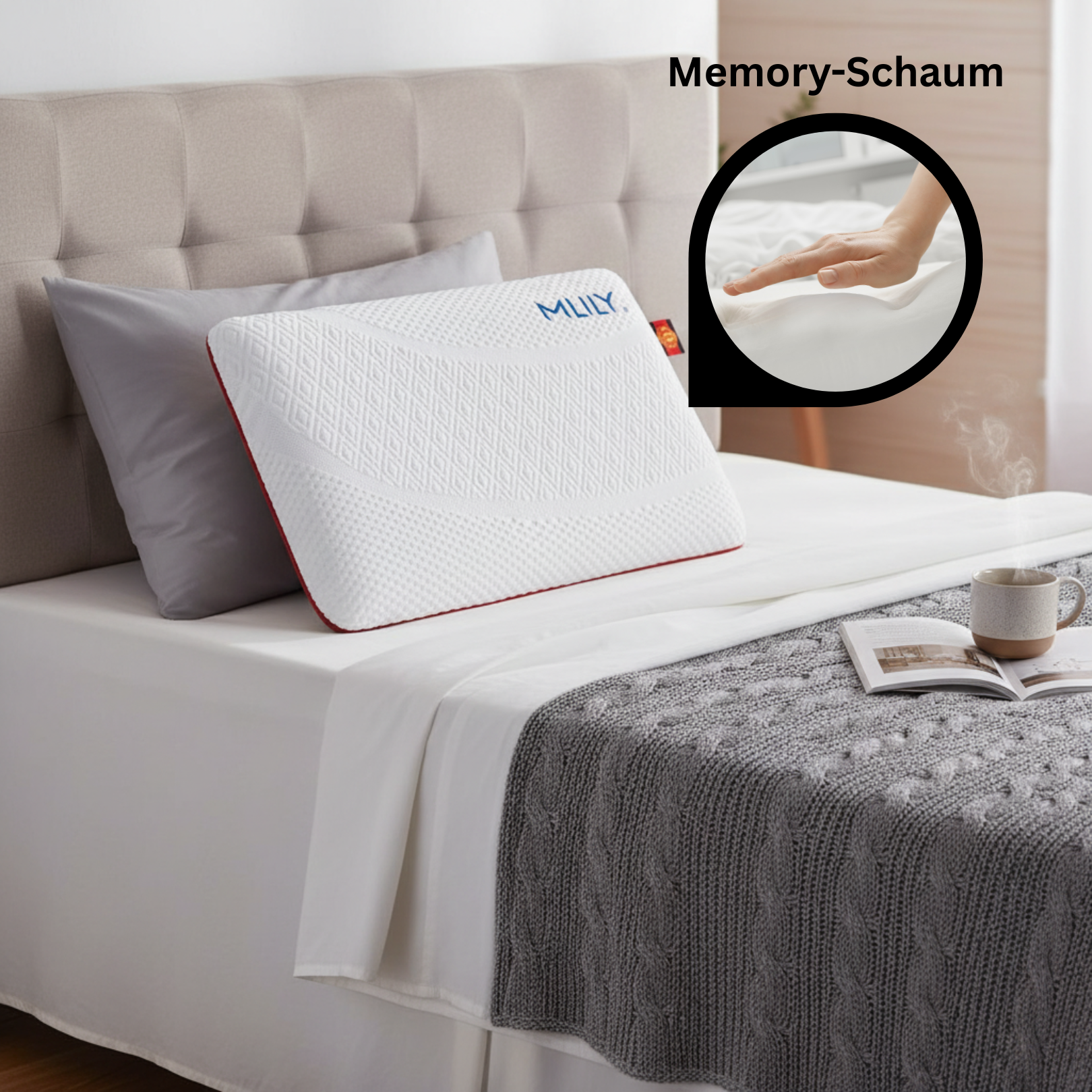 MLILY | Kopfkissen Orthopädisches Nackenstützkissen 40x60x12 cm