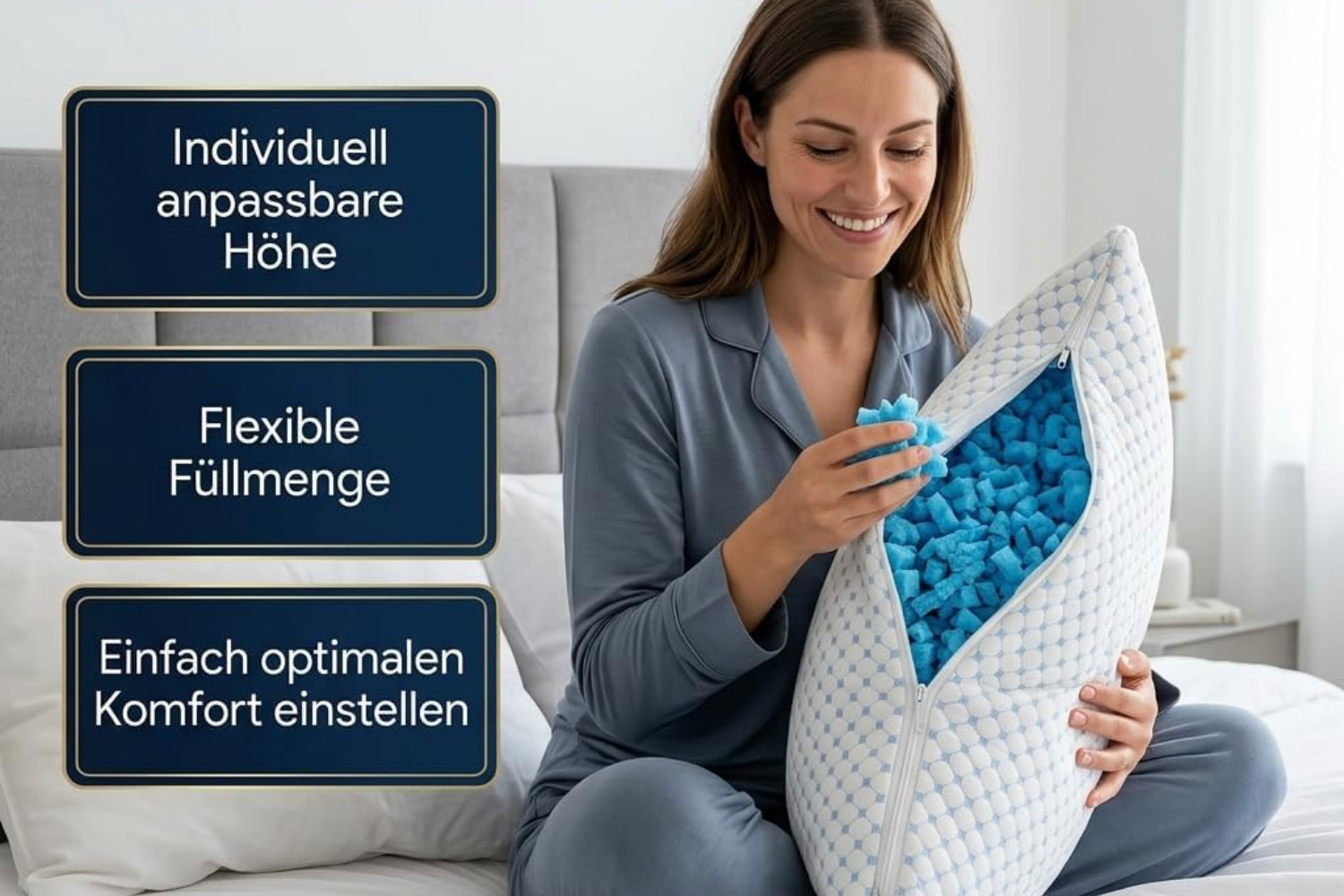 Kopfkissen Orthopädisches Nackenstützkissen, Kissen mit Abnehmbarem Bezug