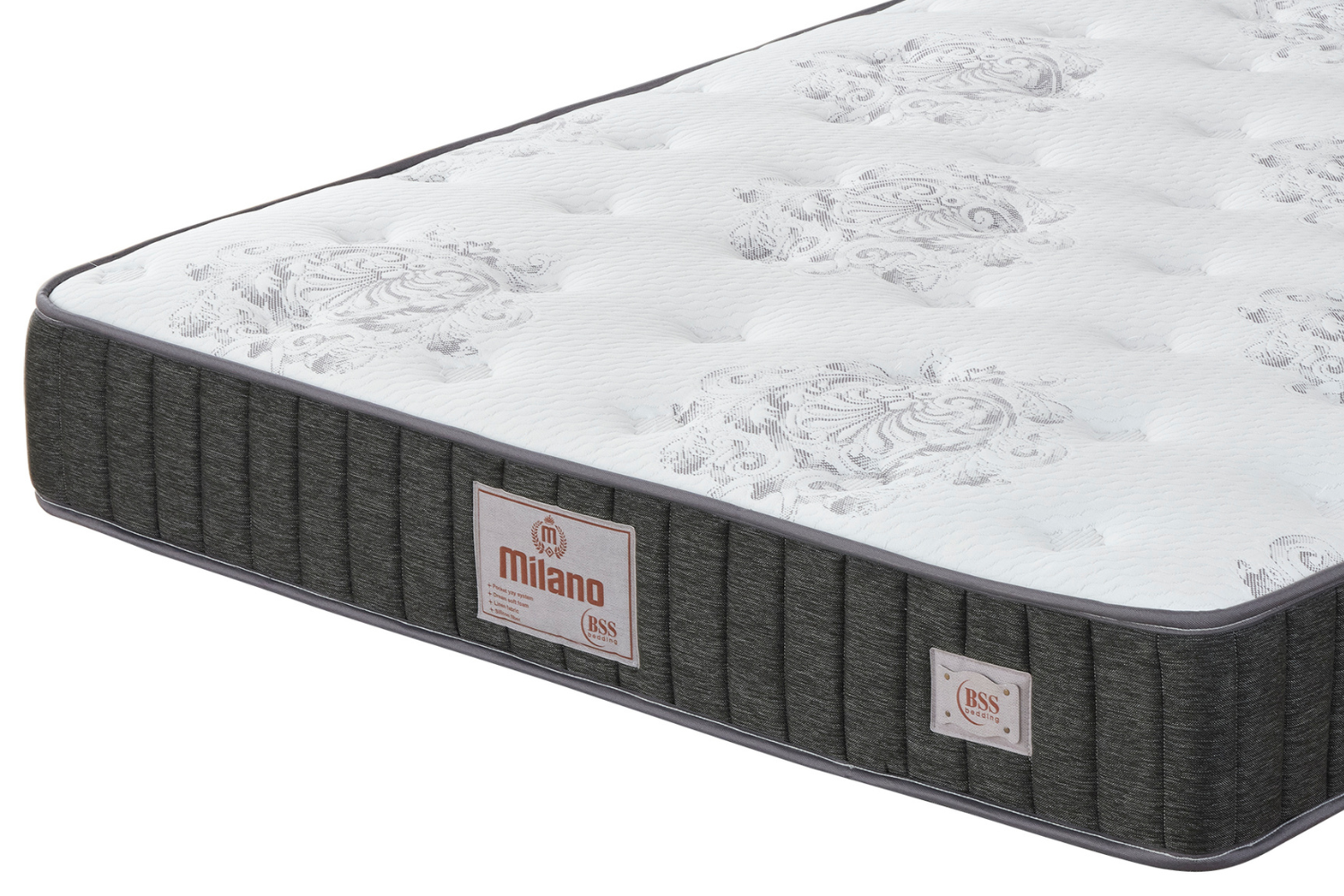 BSS MILANO Boxspringbett Set | Matratze H3 | Box und Kopfteil