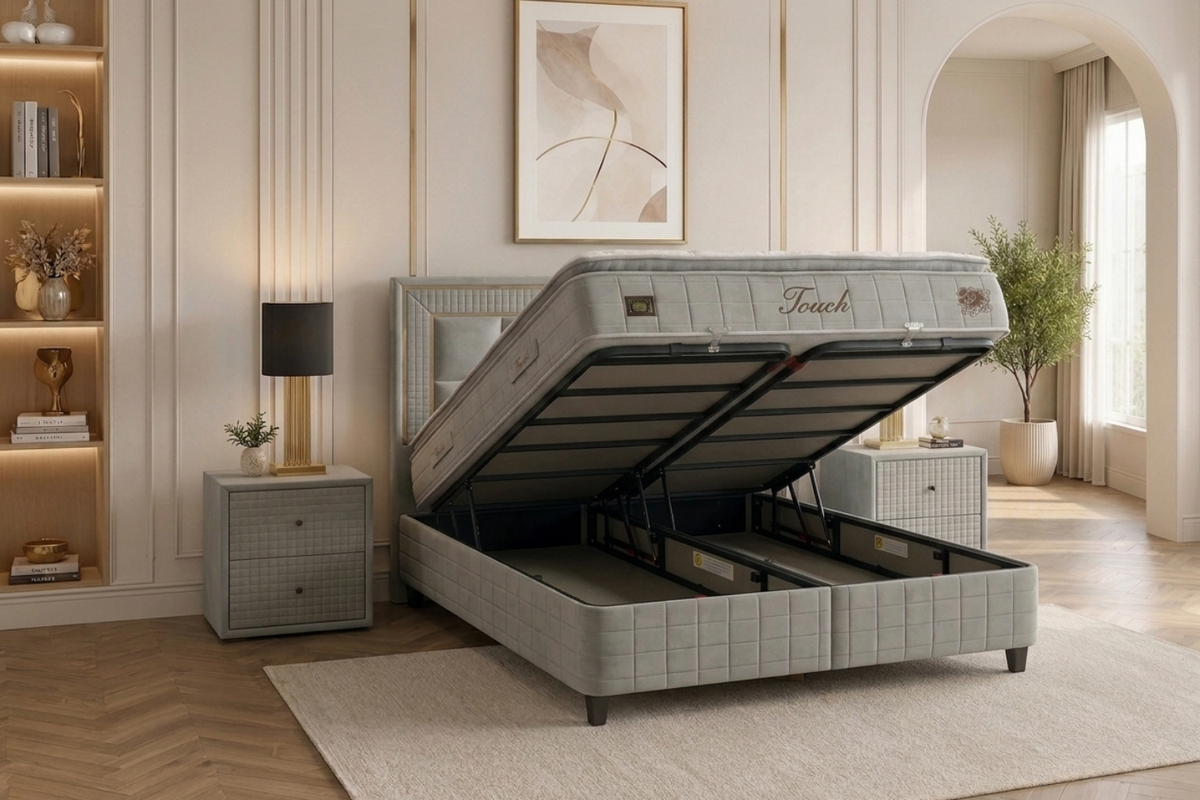BSS WOOL TOUCH Boxspringbett Set | Matratze H2/H3 | Box und Kopfteil