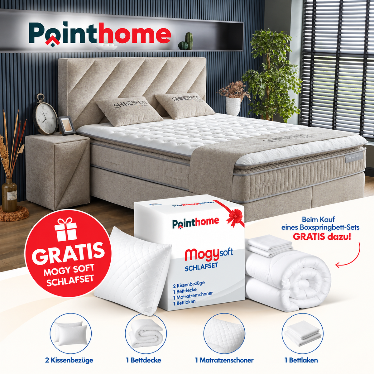 BSS SHINEBEDD | Boxspringbett Set