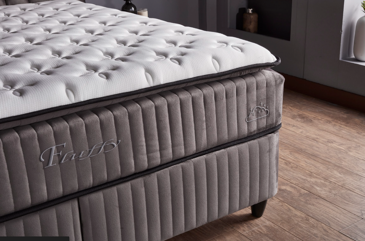 BSS FLUFFY Boxspringbett Set| Matratze H3 | Box und Kopfteil