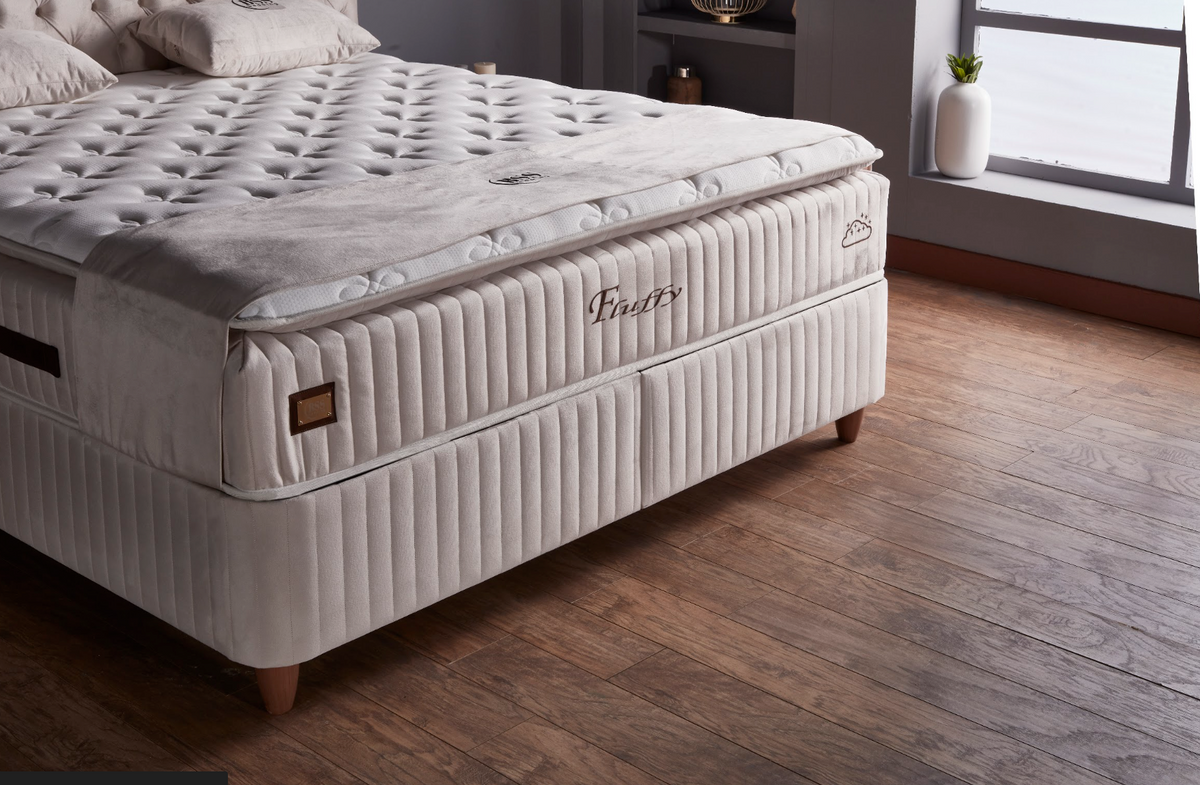 BSS FLUFFY Boxspringbett Set| Matratze H3 | Box und Kopfteil