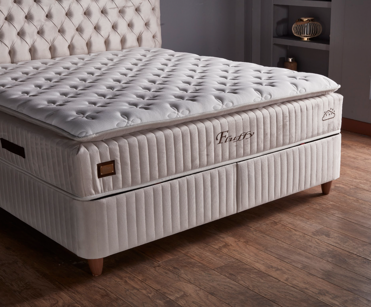 BSS FLUFFY Boxspringbett Set| Matratze H3 | Box und Kopfteil
