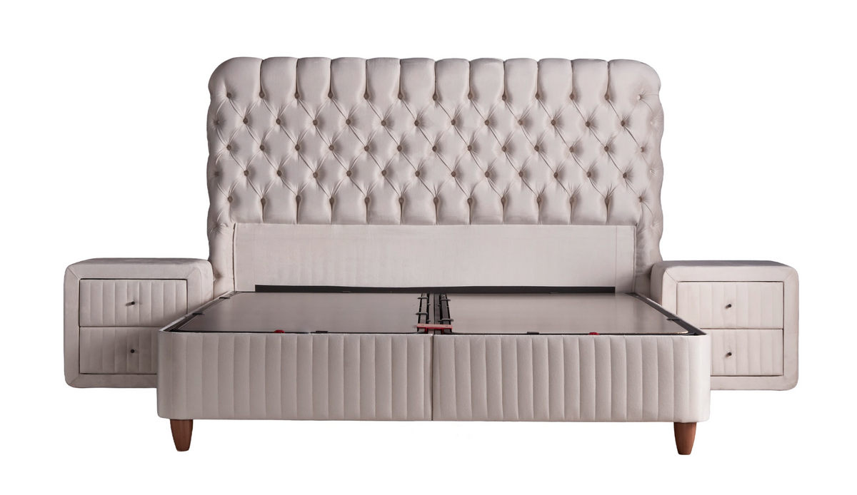 BSS FLUFFY Boxspringbett Set| Matratze H3 | Box und Kopfteil