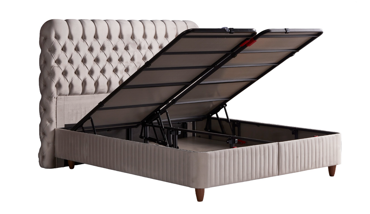 BSS FLUFFY Boxspringbett Set| Matratze H3 | Box und Kopfteil