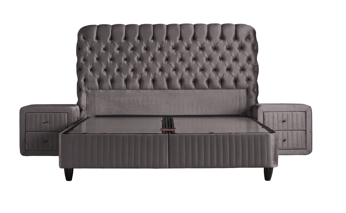 BSS FLUFFY Boxspringbett Set| Matratze H3 | Box und Kopfteil