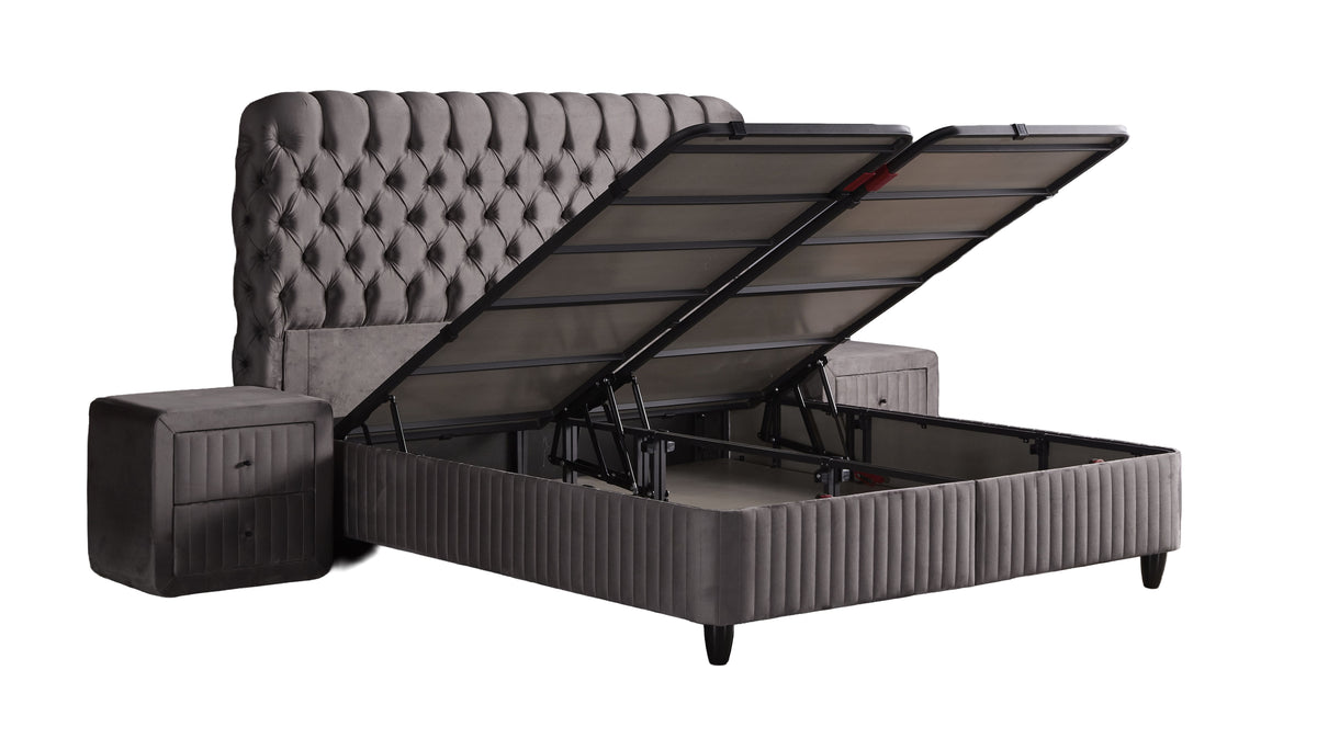 BSS FLUFFY Boxspringbett Set| Matratze H3 | Box und Kopfteil