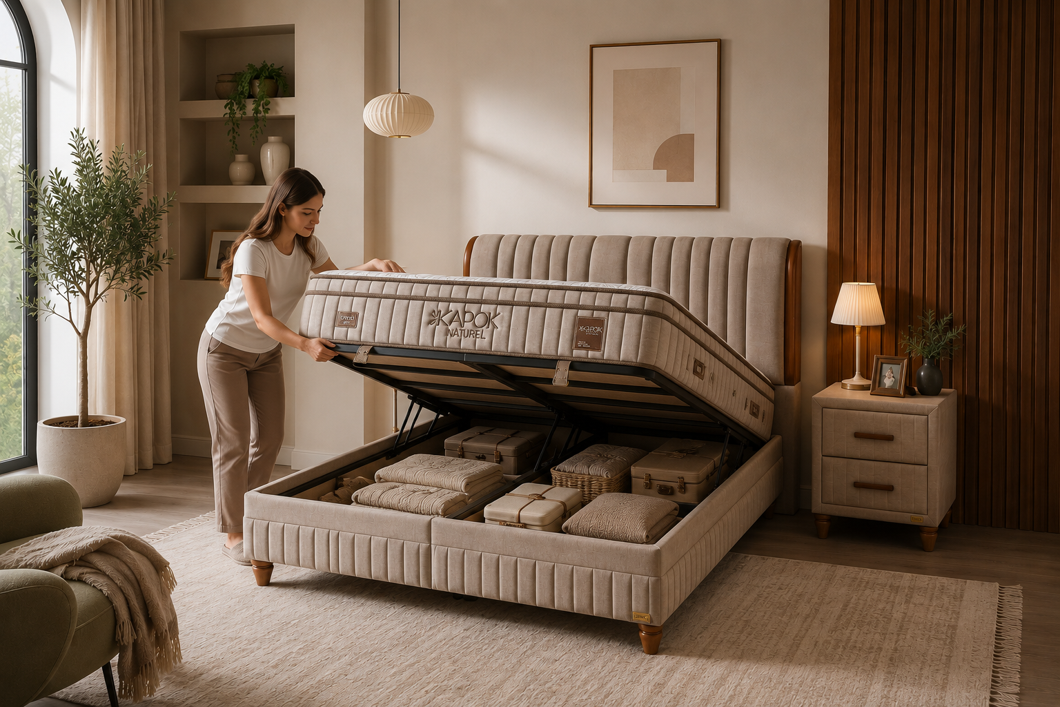Bambi | Kapok Naturel | Boxspringbett Set H3