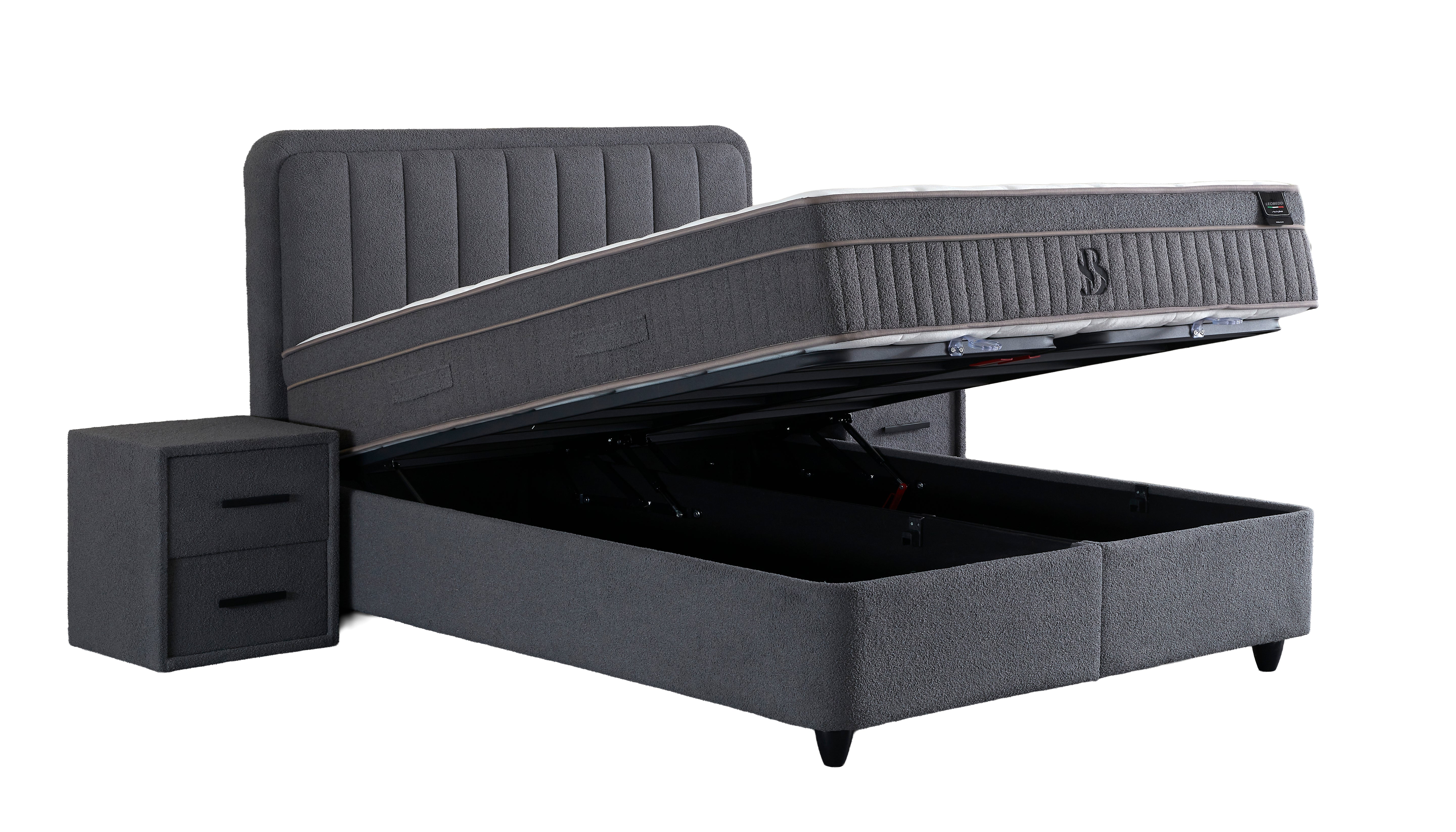BSS LEOBEDD Boxspringbett Set | Matratze H3 | Box und Kopfteil
