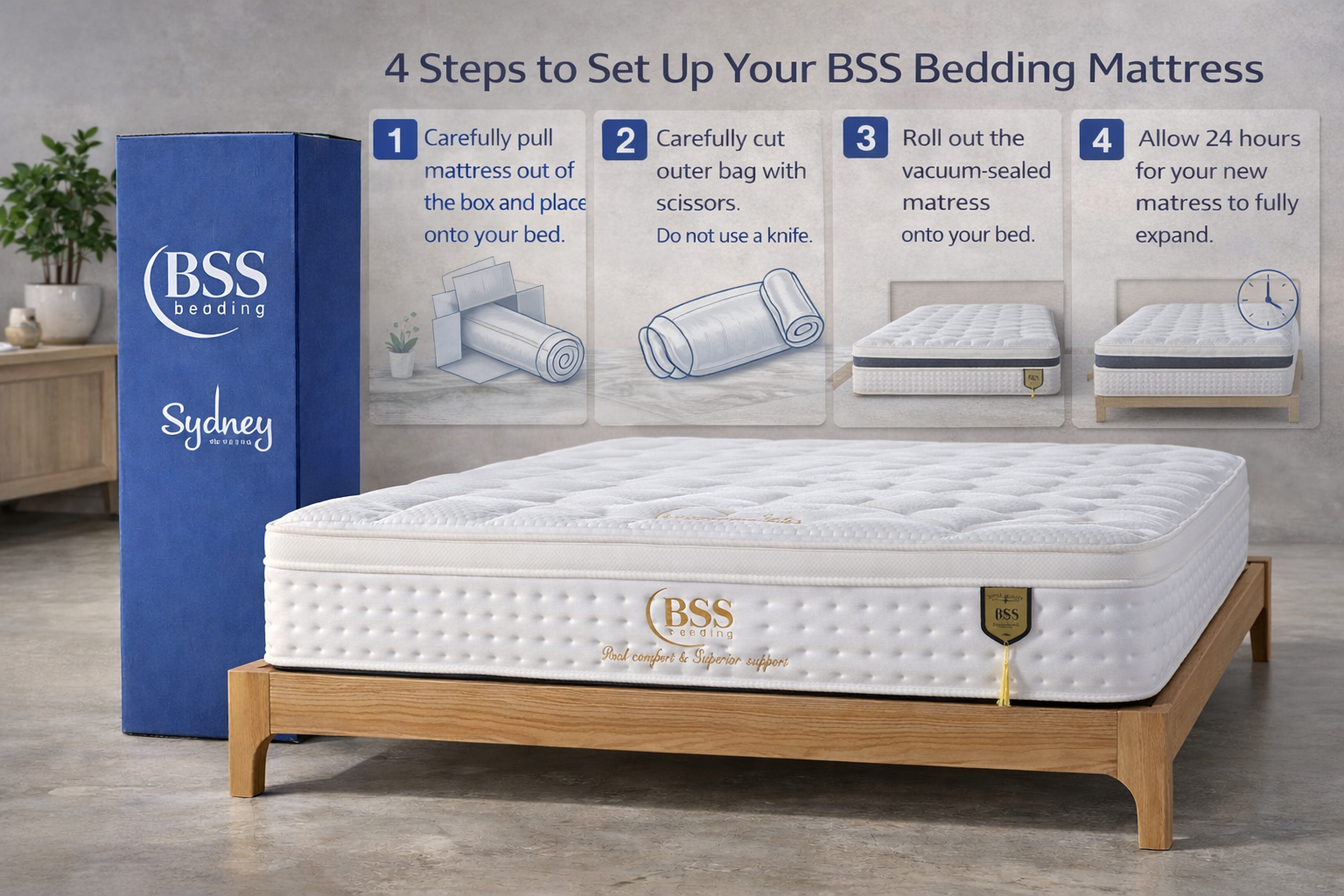 BSS BEDDING | SYDNEY ROOLPACK Matratze H3