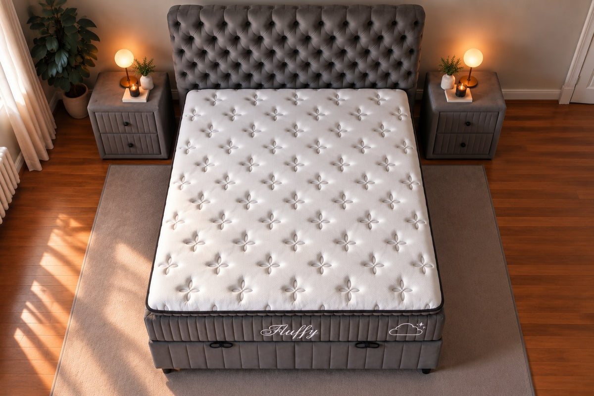 BSS FLUFFY Boxspringbett Set| Matratze H3 | Box und Kopfteil