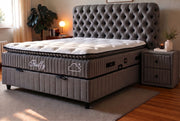 BSS FLUFFY Boxspringbett Set| Matratze H3 | Box und Kopfteil