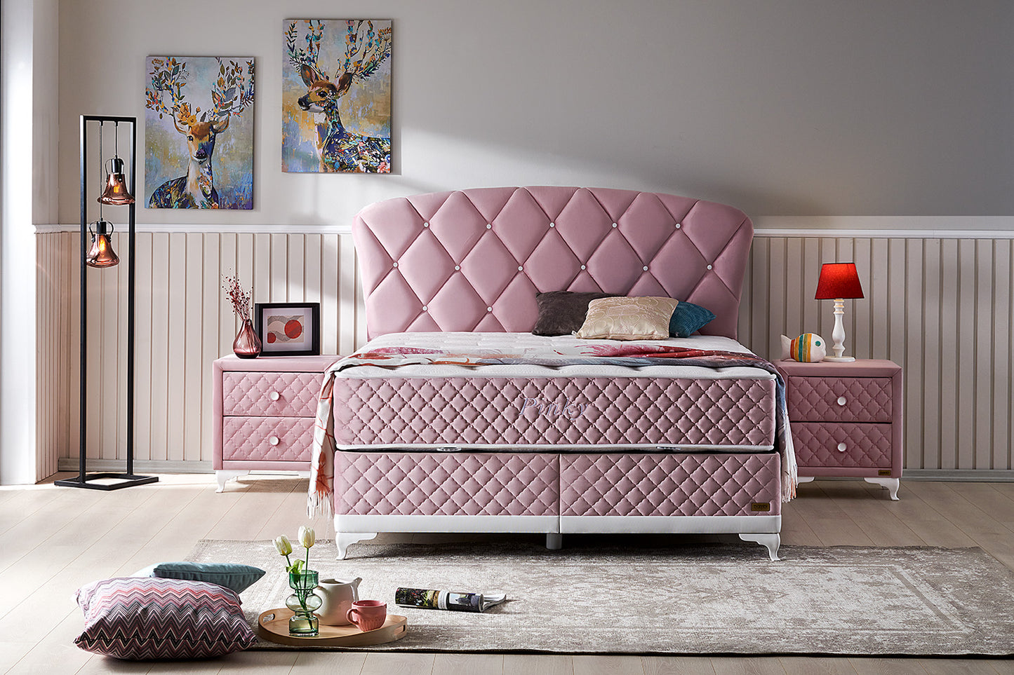 Bambi | Pinky | Boxspringbett Set H3