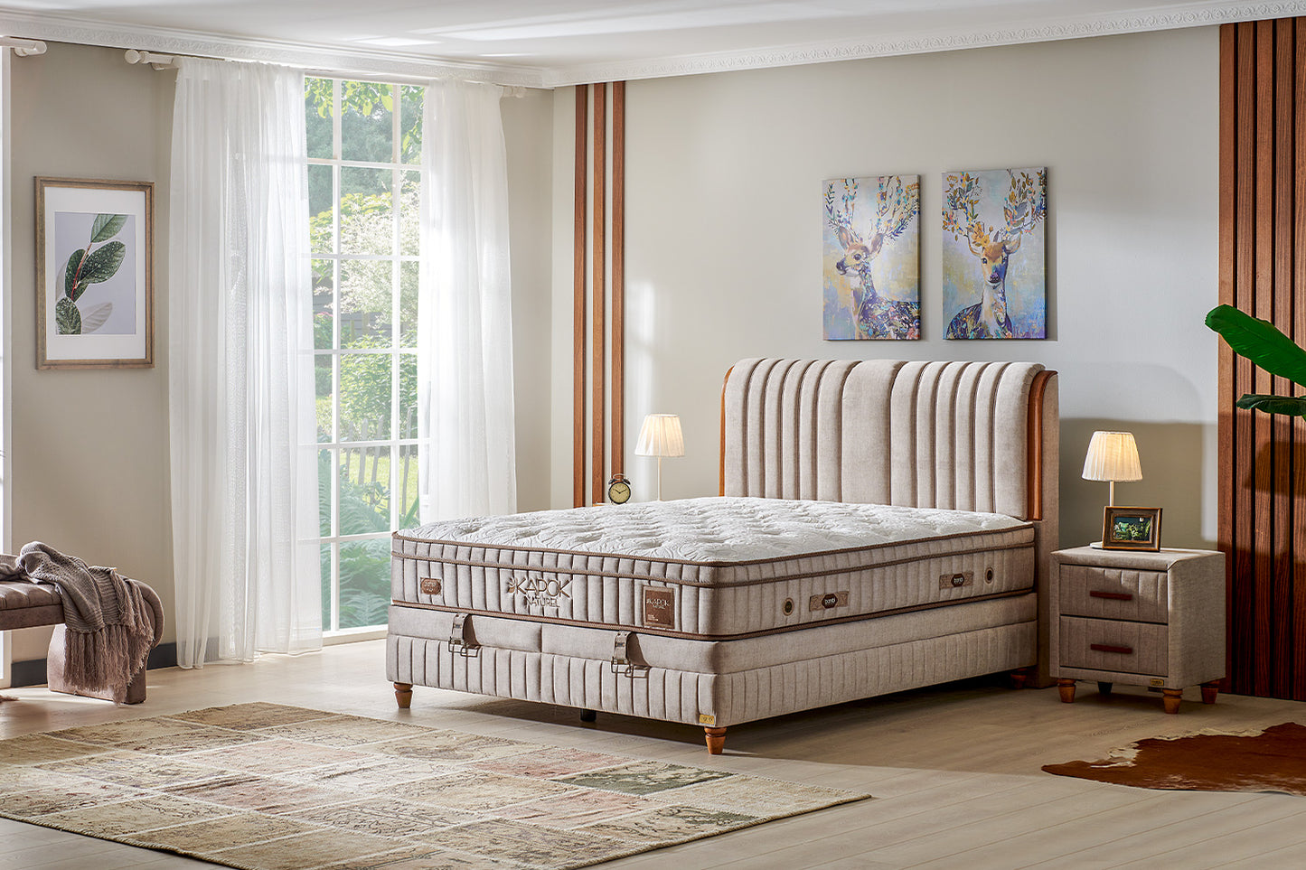 Bambi | Kapok Naturel | Boxspringbett Set H3