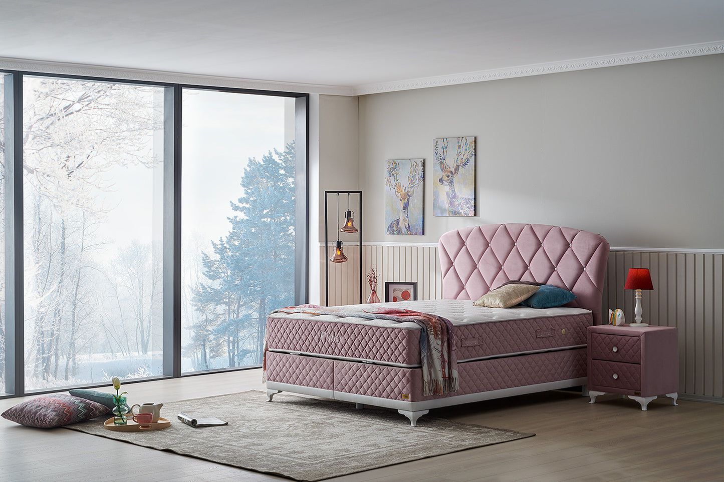 Bambi | Pinky | Boxspringbett Set H3