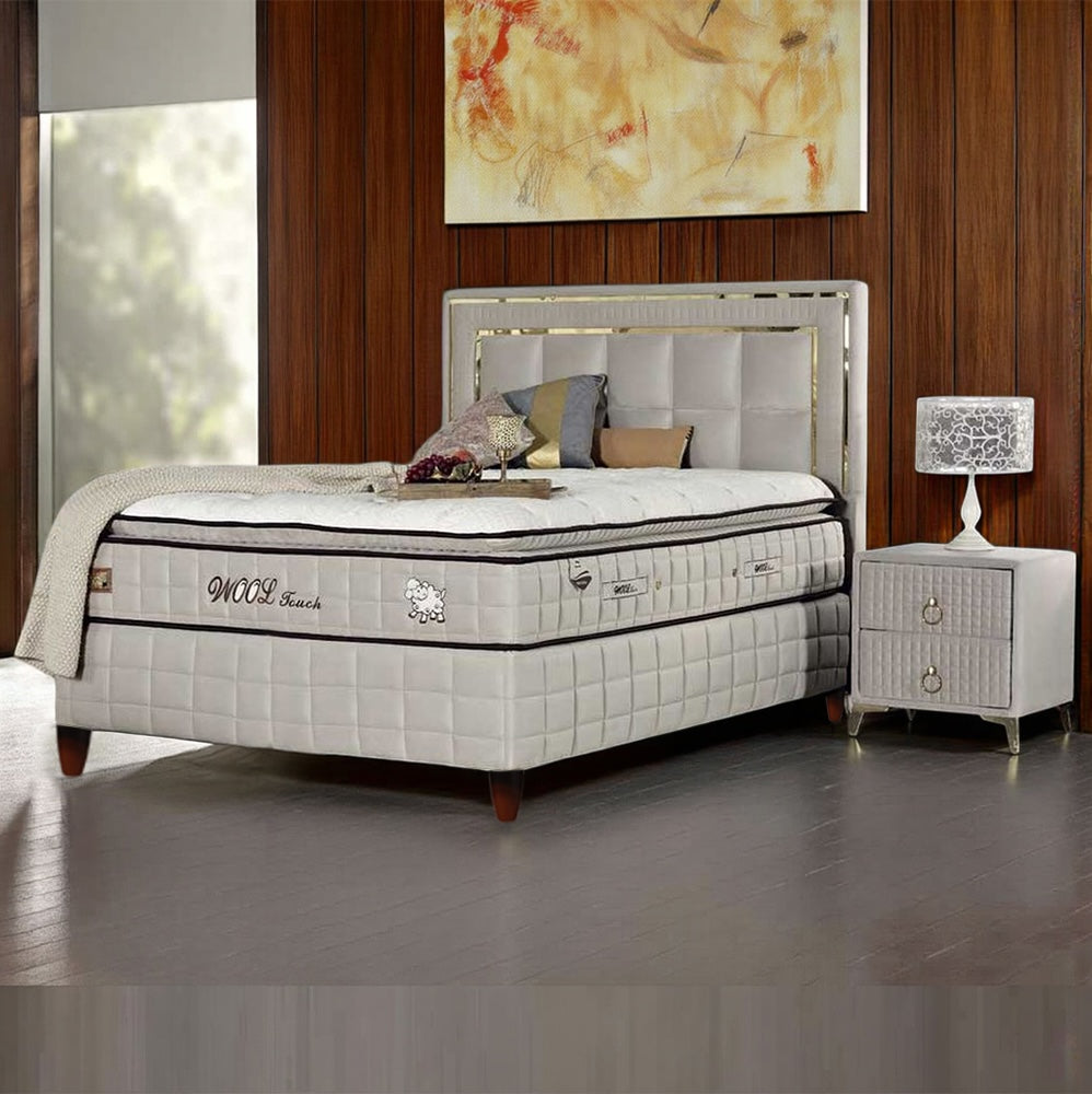 BSS BEDDING WOOL TOUCH Boxspringbett Set | Matratze H2/H3 | Box und Kopfteil